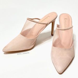 Avec Les Filles, Joelle, Suede and Mesh Backless Heels